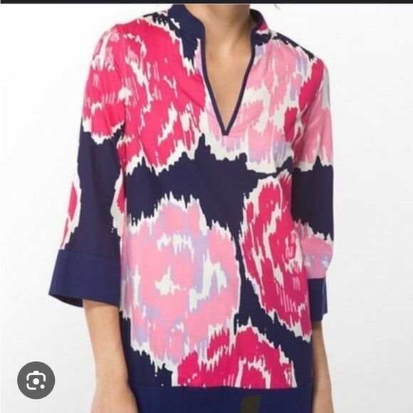 Lily Pulitzer Bright Navy Brava Ciara Tunic Sz S - Picture 1 of 5